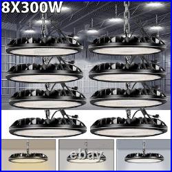 8 Pack 300W UFO LED High Bay Light Shop Warehouse Industrial Factory Commercial