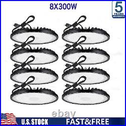 8 Pack 300W UFO Led High Bay Light Commercial Industrial Warehouse Factory 6000K