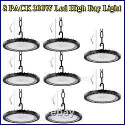 8 Pack 300W UFO Led High Bay Light Factory Warehouse Commercial Led Shop Lights