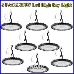 8 Pack 300W UFO Led High Bay Light Factory Warehouse Commercial Led Shop Lights