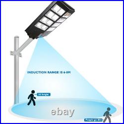 800W Commercial Solar Street Light LED Lights Outdoor Area Dusk To Dawn With Pole