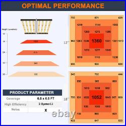 8Bar 640W Foldable LED Grow Light 6x6FT Sunlike Full Spectrum Indoor Commercial
