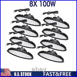 8Pack 100W UFO Led High Bay Light Factory Warehouse Commercial Light Fixture