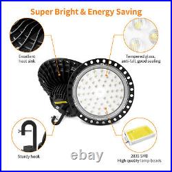 8Pack 200W LED UFO High Bay Light with Plug 5ft Cords Commercial Bay Lighting