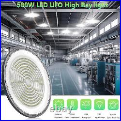 8Pack 500W UFO LED High Bay Light Garage Warehouse Industrial Commercial Fixture