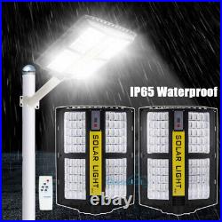 90000000000LM Commercial LED Solar Street Light with Pole Parking Lot Road Lamp