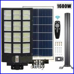 9000000000LM 1600W Commercial Solar Street Light Security Road Lamp Outdoor+Pole