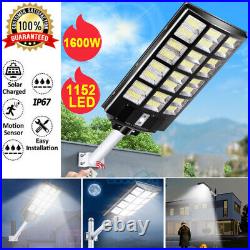 99000000000LM 1600W Commercial Solar Street Light Dusk To Dawn Road Wall Lamp A+
