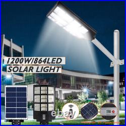 9900000000LM 1200W Watts Commercial LED Solar Street Light Parking Lot Road Lamp