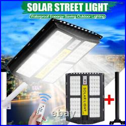 9900000000LM 1500W Commercial Solar Street FloodLight Dusk Dawn Road Lamp+Pole