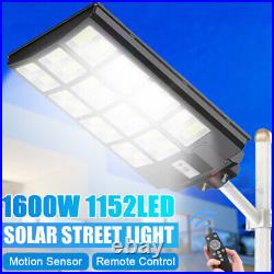 9900000000LM 1600W Commercial LED Solar Street Light Dusk to Dawn Area Road Lamp