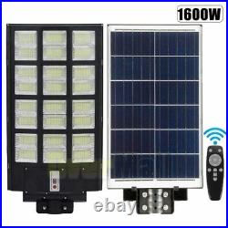 9900000000LM 1600W Commercial LED Solar Street Light Dusk to Dawn Road Lamp+Pole
