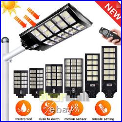 9900000000LM 1600W Commercial LED Solar Street Light Dusk to Dawn Road Lamp+Pole