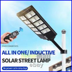 9900000000LM 1600W Commercial Solar Street Light Motion Sensor Dusk-to-Dawn+Pole