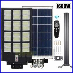 990000000LM 1600W Commercial Solar Street Light Dusk to Dawn Road Lamp with Pole