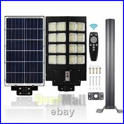 99000000LM 1600W Commercial Solar Street Light Motion Parking Lot Road Lamp+Pole