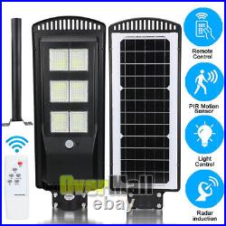 99000000LM Commercial LED Solar Street Light PIR Sensor Dusk-to-Dawn+Remote+Pole