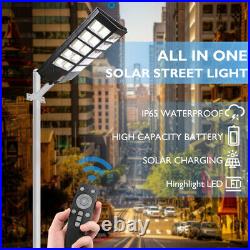 9900000LM Commercial LED Solar Street Light 1000W Motion Sensor Dusk-Dawn+Remote