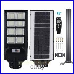 9900000LM Commercial Solar Street Light Dusk-to-Dawn IP67 Parking Area Lamp+Pole