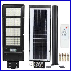 990000LM Commercial 150W LED Solar Street Light Dusk-Dawn PIR Sensor Lamp+Pole