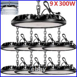 9Pack 300W UFO LED High Bay Light Garage Warehouse Industrial Commercial Fixture