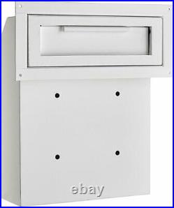 AdirOffice White Coated Steel Through-The-Door Safe Locking Drop Box Mailbox