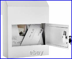 AdirOffice White Coated Steel Through-The-Door Safe Locking Drop Box Mailbox