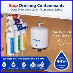 Alkaline Reverse Osmosis Water Filtration System Mineral RO Filter 50 GPD