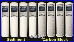 BLUONICS CTO Carbon Block & Sediment 8pcs 20x 4.5 Replacement Filters