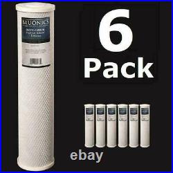Bluonics 6-PK Carbon Block 20 x 4.5 Whole House Charcoal Water Filters 5 Micron