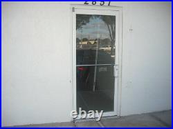 COMMERCIAL ALUMINUM STOREFRONT DOOR, FRAME & CLOSER, 3'0 x 7'0, WHITE FINISH