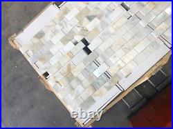 Calacatta Gold Subways Marble Mosaic Tiles Floor / Wall Polished Marble Tile