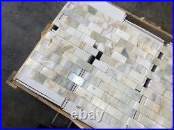 Calacatta Gold Subways Marble Mosaic Tiles Floor / Wall Polished Marble Tile