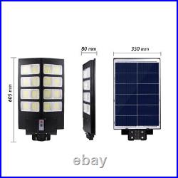 Commercial 100-1000W LED Solar Street Light Motion Sensor Dusk-to-Dawn Road Lamp