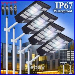Commercial 10000000LM LED Outdoor Dusk to Dawn Solar Street Light Road Area Lamp