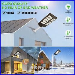 Commercial 1000000LM Outdoor Dusk to Dawn Solar Street Light IP67 Road Lamp+Pole