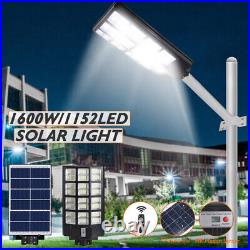 Commercial 1600W Solar Street Light LED Dusk Dawn Outdoor Road Lamp Wall Light