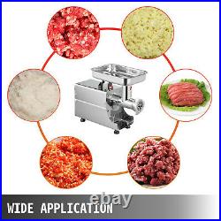 Commercial 176LBS/H Steel Meat Grinder 2 Knifes Butcher Shop Durability 250W