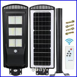 Commercial 94500000LM Dusk to Dawn Solar Street Light IP67 Road Lamp+Remote+Pole
