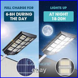 Commercial 990000000000LM 1600W Dusk-to-Dawn Solar Street Light Area Road Lamp