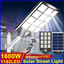 Commercial 990000000000LM 1600W Solar Street Light Sensor Dusk to Dawn Road Lamp