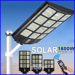 Commercial 990000000000LM 1600W Solar Street Light Sensor Dusk to Dawn Road Lamp