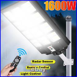 Commercial 99000000000lm 1600W Solar Street Flood Light Dusk-Dawn Raod Wall Lamp