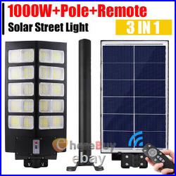 Commercial 9900000000LM Solar Street Light IP67 Dusk Dawn PIR Sensor+Pole+Remote