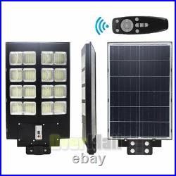 250W 9990000LM Outdoor Solar Street Light PIR Sensor Road Spotlight+Remote+Pole 