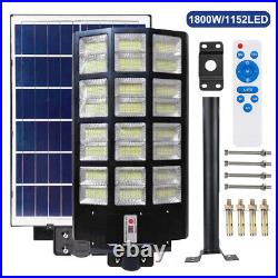 Commercial 99000000LM 1800W Solar Street Light IP67 Dusk to Dawn Road Lamp+Pole