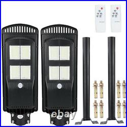 Commercial 99000000LM Solar Street Light with Pole Remote Control Parking Lot Road