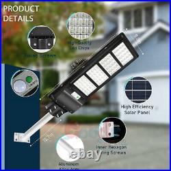 Commercial 9900000LM Solar Street Light Auto on At Night Wall Flood Lamp+Pole