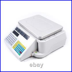 Commercial Digital Price Computing Scale 66 lbs with Label Barcode Printer White