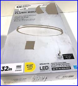 Commercial Electric 32 Brushed Nickel LED Oval Flushmount New